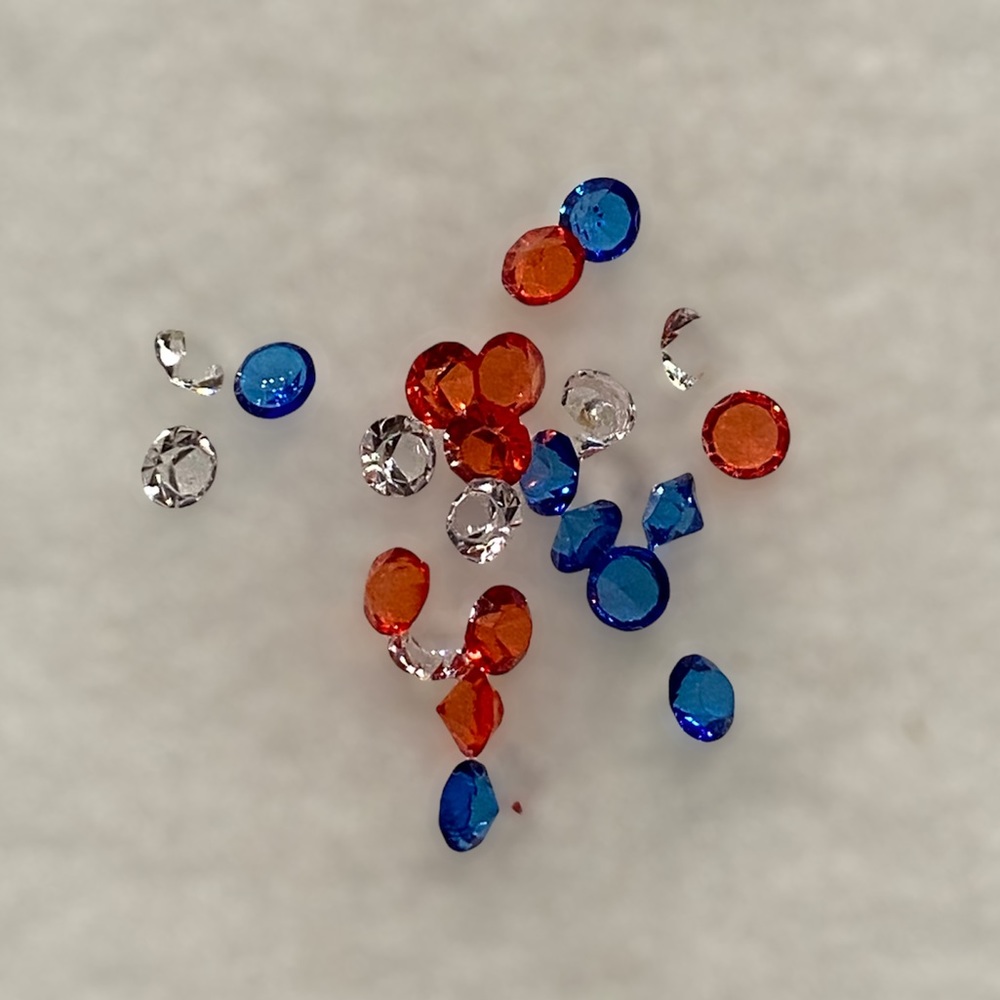 ♦️3/$10♦️Patriotic theme crystal stardust for floating/living lockets 25pc
